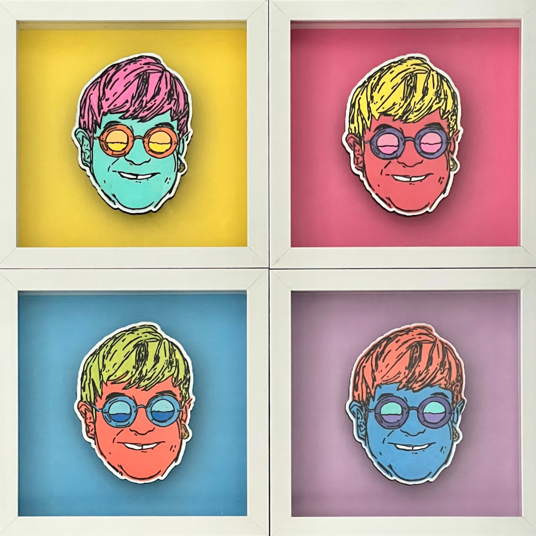 Elton Neon Polyptych – 4-Piece